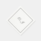 Serviette En Papier Initiales de monogramme rétro élégant mariage (Coin)
