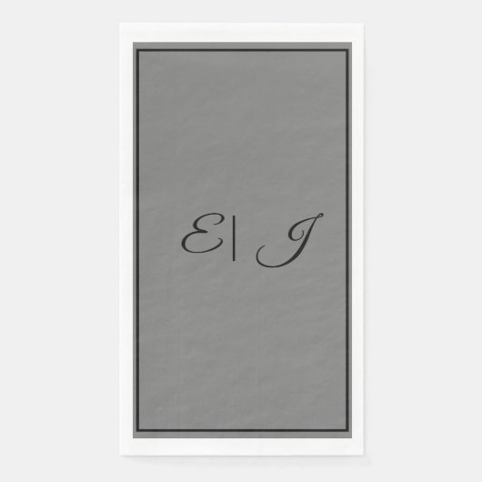 Serviette En Papier Initiales de monogramme Retro Script Élégant Maria (Devant)