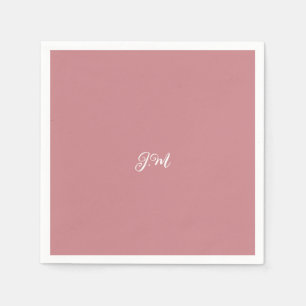 Serviette En Papier Initiales de nom couleur pastel uni d'abricot marq