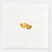 Serviette En Papier Initiales du monogramme du coeur d'or (Devant)