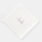 Serviette En Papier Initiales Gold & Grey Dîner en papier Script (Coin)