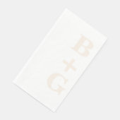Serviette En Papier Initiales Mariages modernes en lin | Blanc (Coin)
