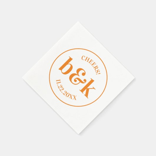 Serviette En Papier Initiales minimaux Monogrammes modernes Mariage or (Coin)