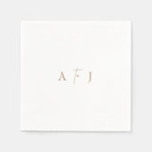 Serviette En Papier Initiales modernes "à" Mariage Cocktail d'or (Devant)