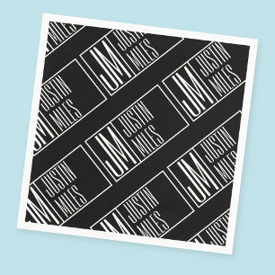 Serviette En Papier Initiales modernes avec motif de monogramme de nom