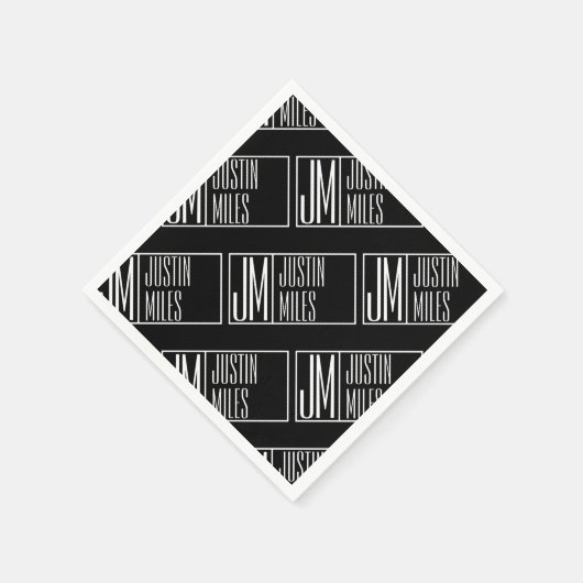 Serviette En Papier Initiales modernes avec nom Monogram Motif (Coin)