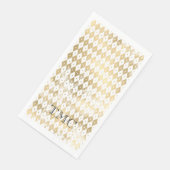 Serviette En Papier Initiales Monogramme Élégant Noir Or Harlequin (Coin)