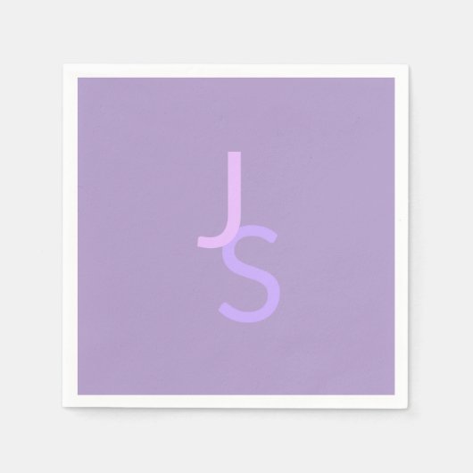 Serviette En Papier Initiales monogrammes à chevauchement moderne | Po (Devant)