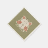 Serviette En Papier Initiales Monogrammes Art Nouveau Décor Table (Coin)
