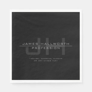 Serviette En Papier Initiales Monogrammes Modernes (ou autre texte) Gr