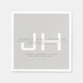 Serviette En Papier Initiales monogrammes modernes (ou autre texte) Gr (Devant)