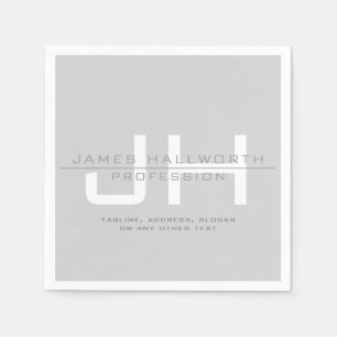 Serviette En Papier Initiales monogrammes modernes (ou autre texte) Gr