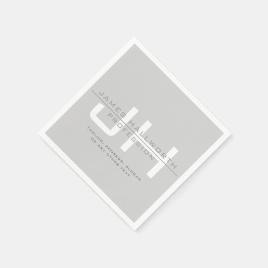 Serviette En Papier Initiales monogrammes modernes (ou autre texte) Gr (Coin)