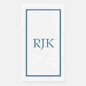 Serviette En Papier Initiales Monogrammes Nom personnalisé 2023 Blue T (Devant)