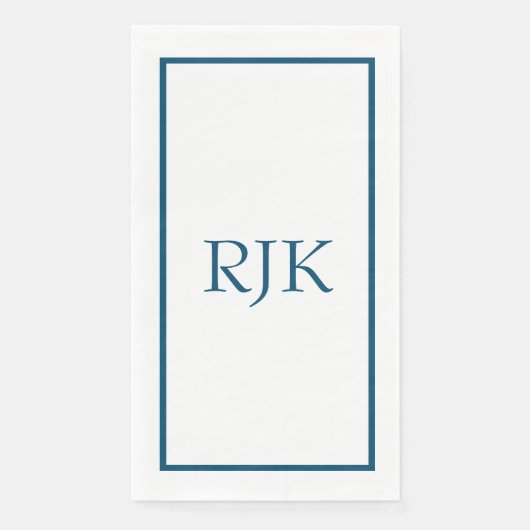 Serviette En Papier Initiales Monogrammes Nom personnalisé 2023 Blue T (Devant)