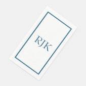 Serviette En Papier Initiales Monogrammes Nom personnalisé 2023 Blue T (Coin)