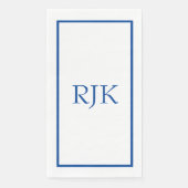 Serviette En Papier Initiales Monogrammes Nom personnalisé Blue Trendy (Devant)