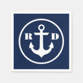 Serviette En Papier Initiales nautiques (Devant)