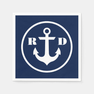 Serviette En Papier Initiales nautiques