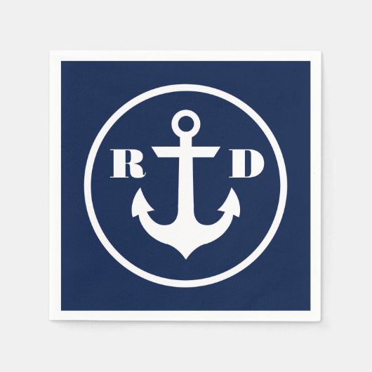 Serviette En Papier Initiales nautiques (Devant)