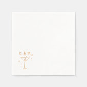 Serviette En Papier Initiales personnalisées dessinées à la main avec  (Devant)