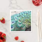 Serviette En Papier Initiales personnalisées Peacock Mariage serviette (En situation)