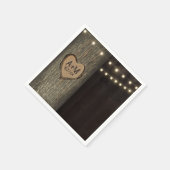 Serviette En Papier Initiales sculptées Vieux chêne Mariage serviettes (Coin)