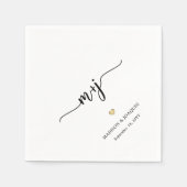 Serviette En Papier Initiales simples et élégantes Mariage monogramme  (Devant)