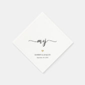 Serviette En Papier Initiales simples et élégantes Mariage monogramme  (Coin)