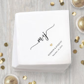 Serviette En Papier Initiales simples et élégantes Mariage monogramme