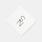 Serviette En Papier Initiales superposées de style moderne (Coin)