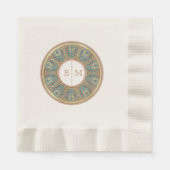 Serviette En Papier Initiations Mucha Monogram Art Nouveau Champagne G (Devant)