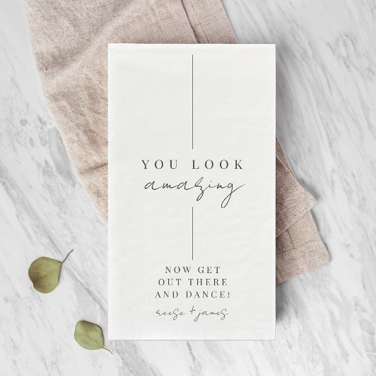 Serviette En Papier Inline | Minimal moderne Mariage "You Look Extraor
