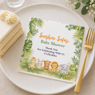 Serviette En Papier Innocence Brun Lion et ours à l'aquarelle Animal
