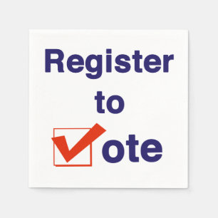 Serviette En Papier Inscrivez-Vous Au Vote 2026