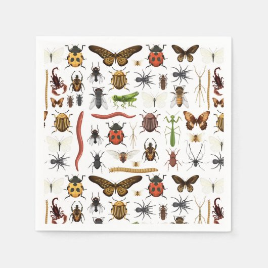 Serviette En Papier Insectes Bugs (Devant)