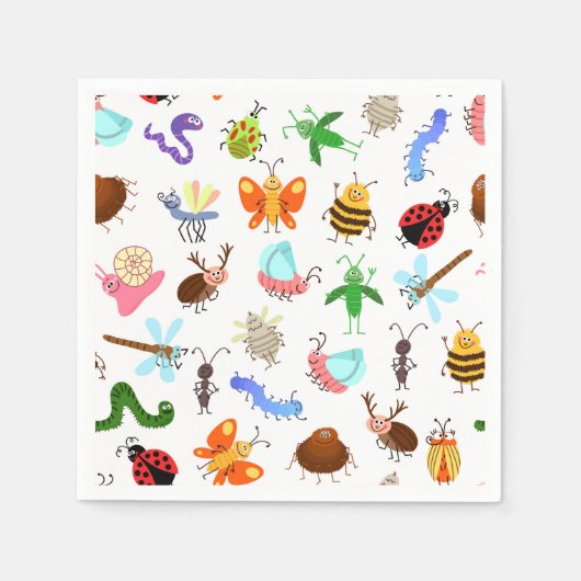 Serviette En Papier Insectes Bugs (Devant)