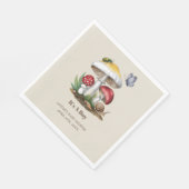 Serviette En Papier Insectes Champignons Bois Baby shower naturel (Coin)