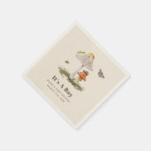 Serviette En Papier Insectes Champignons Bois Baby shower naturel (Coin)