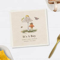 Insectes Champignons Bois Baby shower naturel