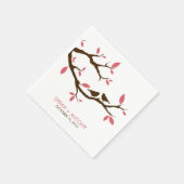 Serviette En Papier Inséparables dans l'arbre (Coin)