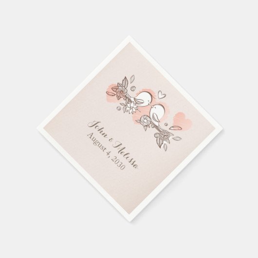 Serviette En Papier Inséparables doux (Coin)