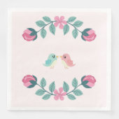 Serviette En Papier inséparables fleurs printemps papier dîner serviet (Devant)