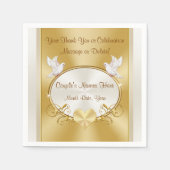 Serviette En Papier Inséparables Mariage or serviettes personnalisées (Devant)