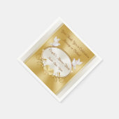 Serviette En Papier Inséparables Mariage or serviettes personnalisées (Coin)