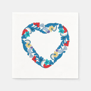 Serviette En Papier Inséparables Mariages originaux dans le coeur des