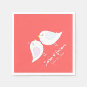 Serviette En Papier Inséparables mignons sur l'arrière - plan de (Devant)