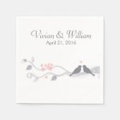 Serviette En Papier Inséparables papier Mariage personnalisé Napkin (Devant)