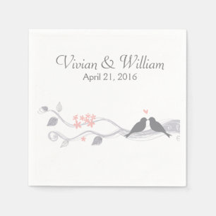 Serviette En Papier Inséparables papier Mariage personnalisé Napkin
