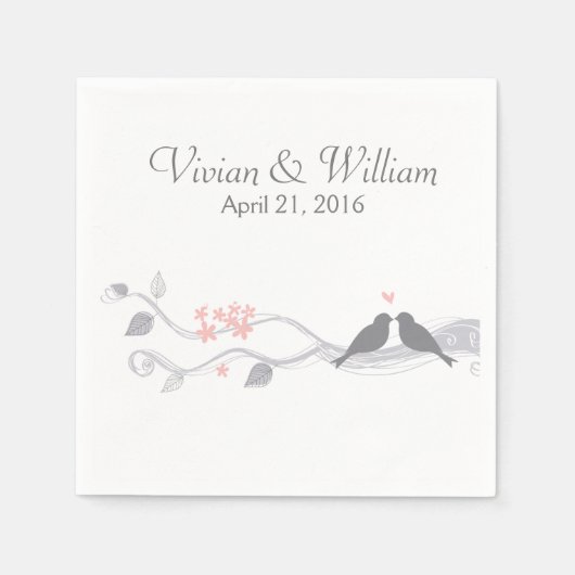 Serviette En Papier Inséparables papier Mariage personnalisé Napkin (Devant)